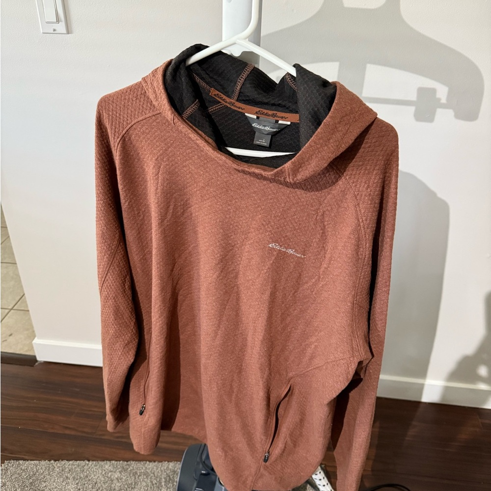 Eddie Bauer Brown Knit Sweater Crew Neck Long Sleeve